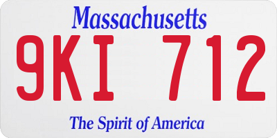 MA license plate 9KI712