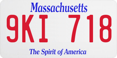 MA license plate 9KI718