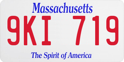 MA license plate 9KI719