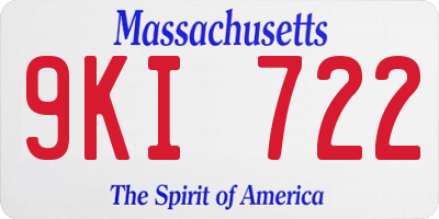 MA license plate 9KI722