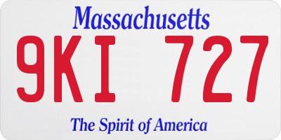MA license plate 9KI727