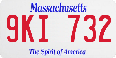 MA license plate 9KI732