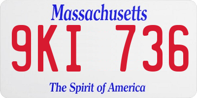 MA license plate 9KI736