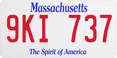 MA license plate 9KI737