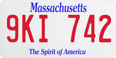 MA license plate 9KI742