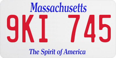 MA license plate 9KI745