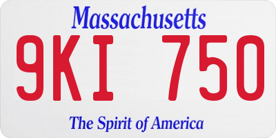 MA license plate 9KI750