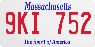 MA license plate 9KI752