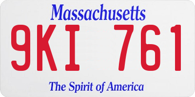 MA license plate 9KI761