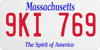 MA license plate 9KI769