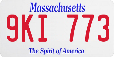 MA license plate 9KI773