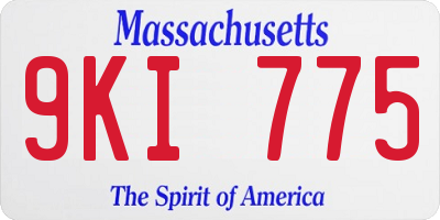 MA license plate 9KI775