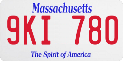 MA license plate 9KI780