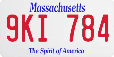 MA license plate 9KI784