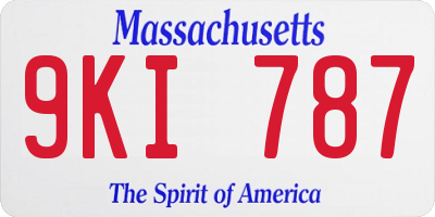 MA license plate 9KI787