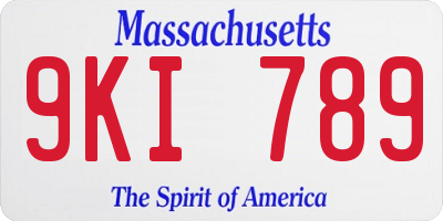 MA license plate 9KI789