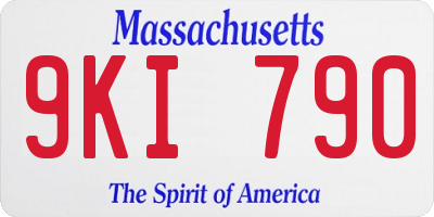 MA license plate 9KI790