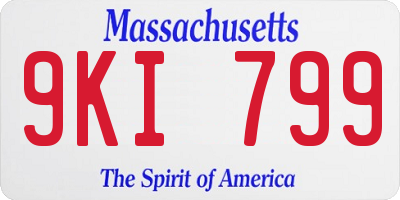 MA license plate 9KI799