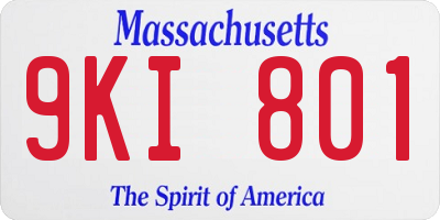 MA license plate 9KI801