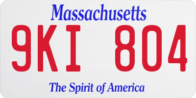 MA license plate 9KI804