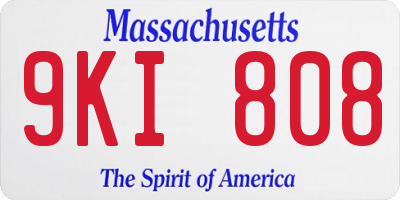 MA license plate 9KI808