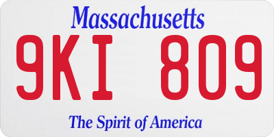 MA license plate 9KI809