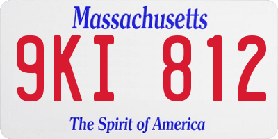 MA license plate 9KI812