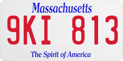 MA license plate 9KI813