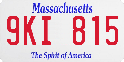 MA license plate 9KI815