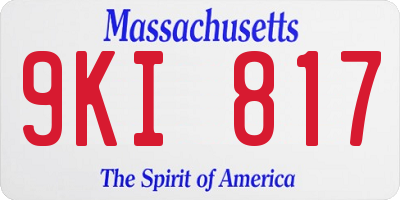 MA license plate 9KI817