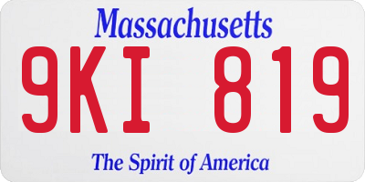 MA license plate 9KI819