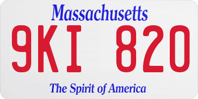 MA license plate 9KI820