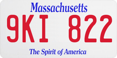 MA license plate 9KI822