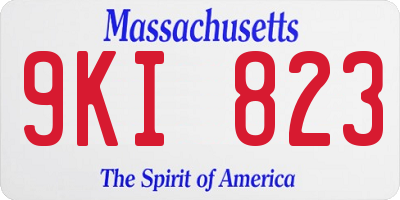 MA license plate 9KI823
