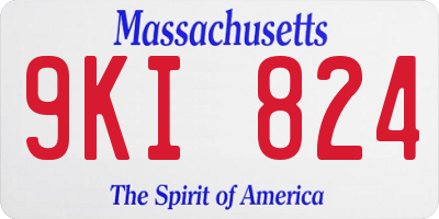 MA license plate 9KI824
