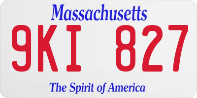 MA license plate 9KI827
