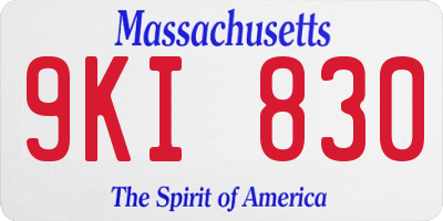 MA license plate 9KI830