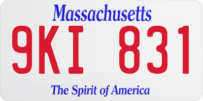 MA license plate 9KI831