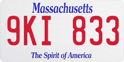 MA license plate 9KI833