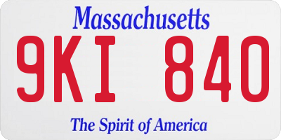 MA license plate 9KI840