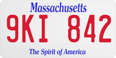 MA license plate 9KI842