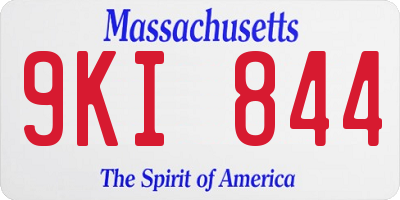 MA license plate 9KI844