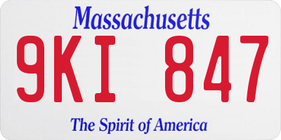MA license plate 9KI847
