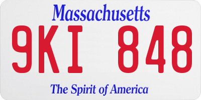 MA license plate 9KI848