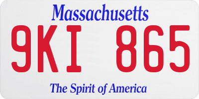 MA license plate 9KI865