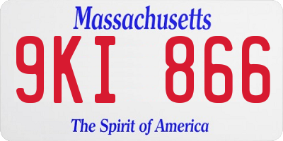 MA license plate 9KI866