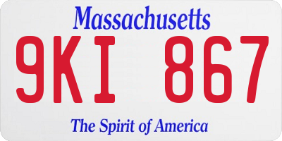 MA license plate 9KI867