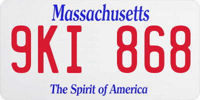 MA license plate 9KI868