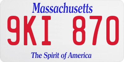 MA license plate 9KI870