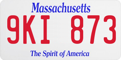 MA license plate 9KI873